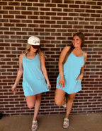 Things To Do Romper Dress- Teal
