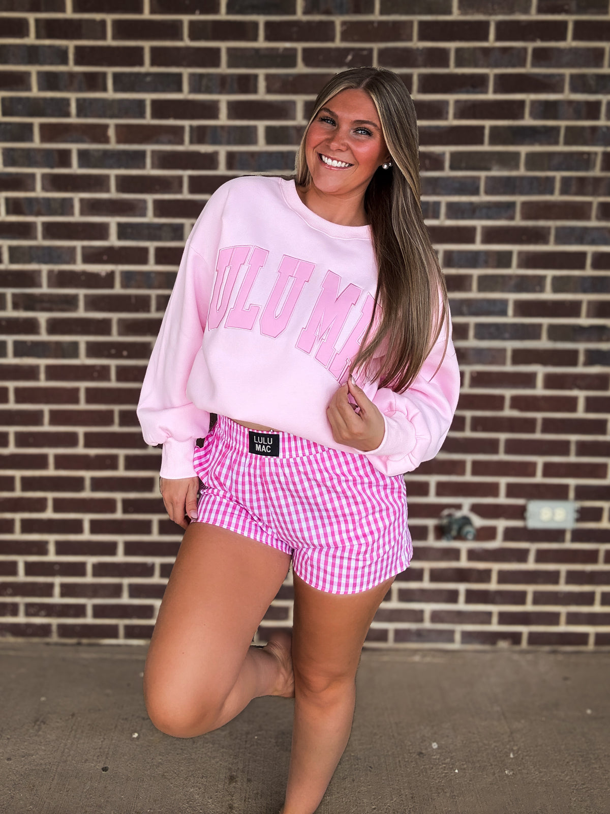 Clover Gingham Shorts- Pink