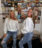 The Camo off the shoulder top