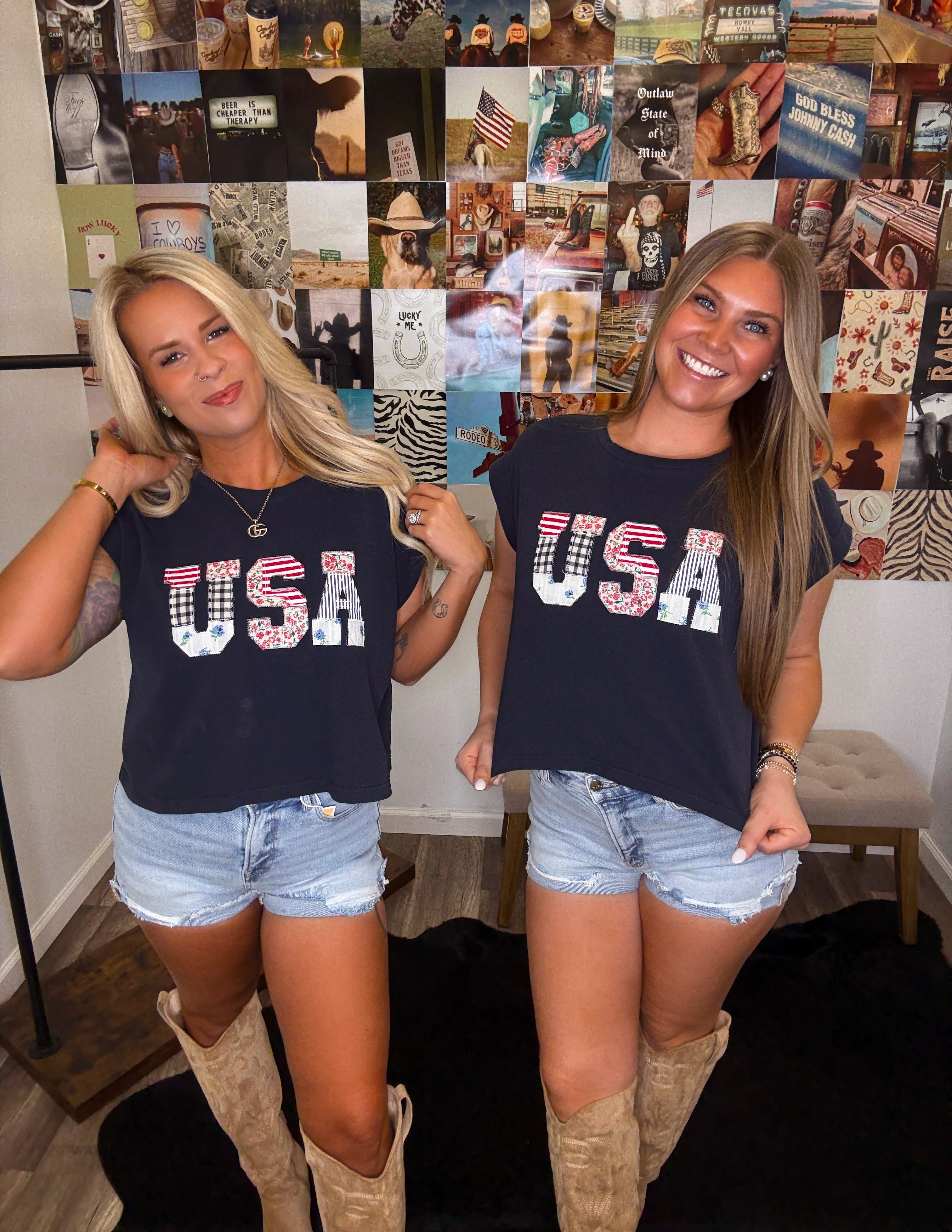Small Town USA Patchwork Tee