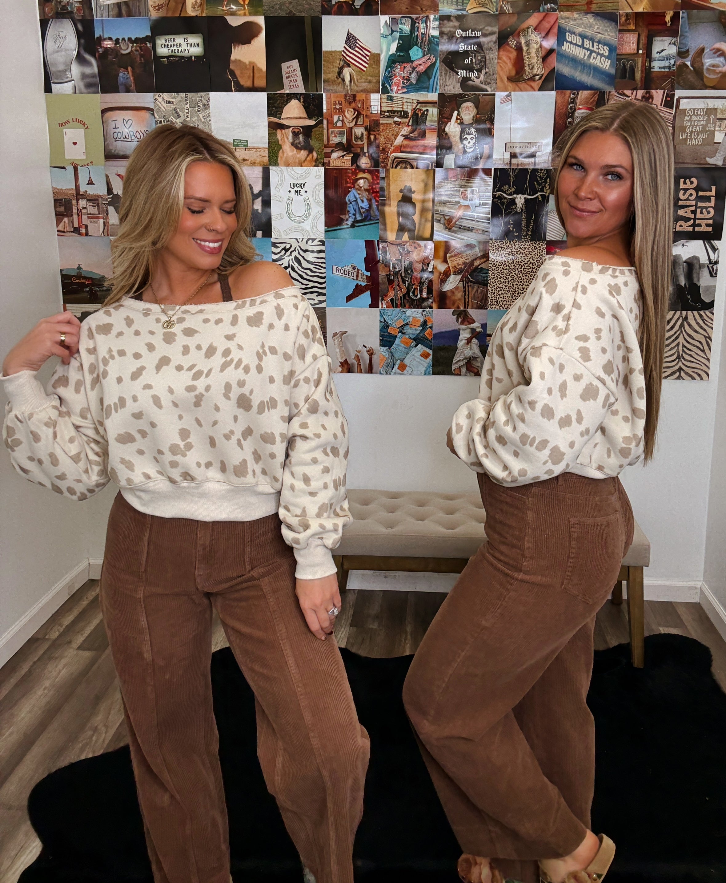 The Haney Spotted Off The Shoulder Top