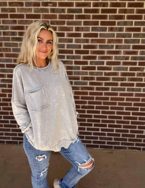 The Carolina oversized pullover- Sleet