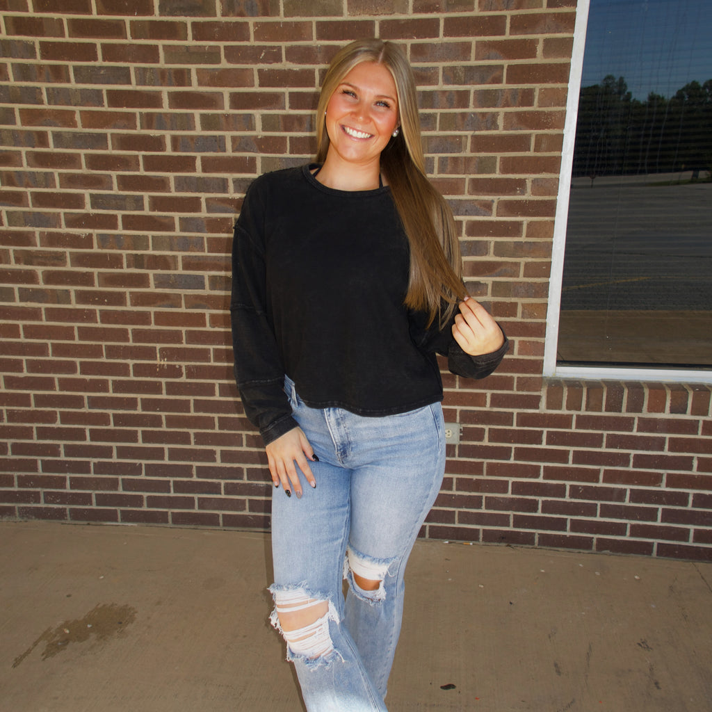 The Caroline Stitch Top- Black