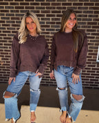 The Waylon Vintage Top- Chocolate