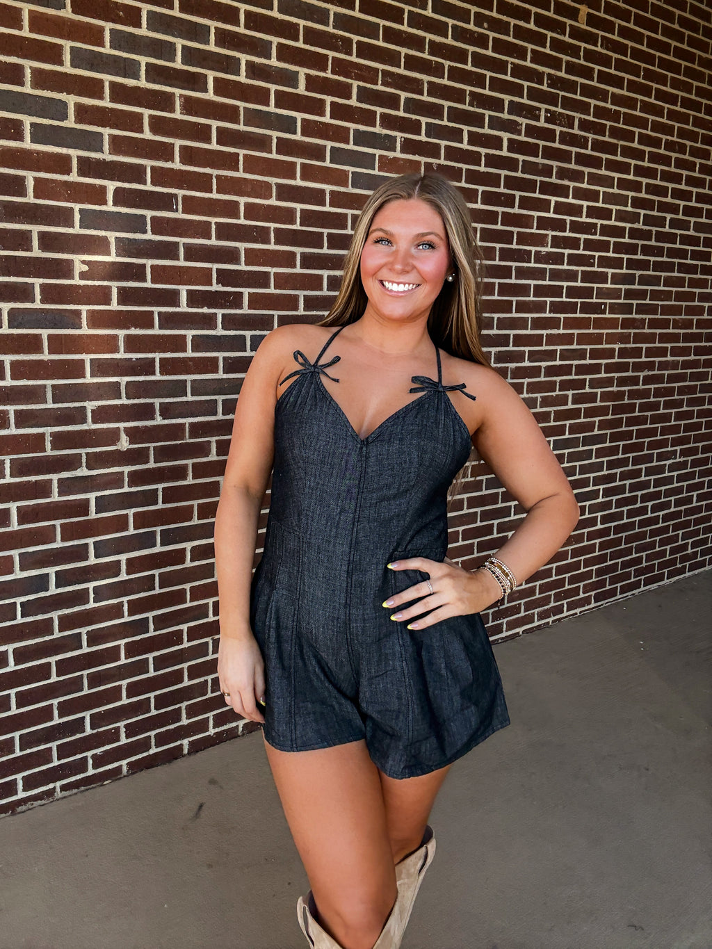 Warmer Days Romper- Black