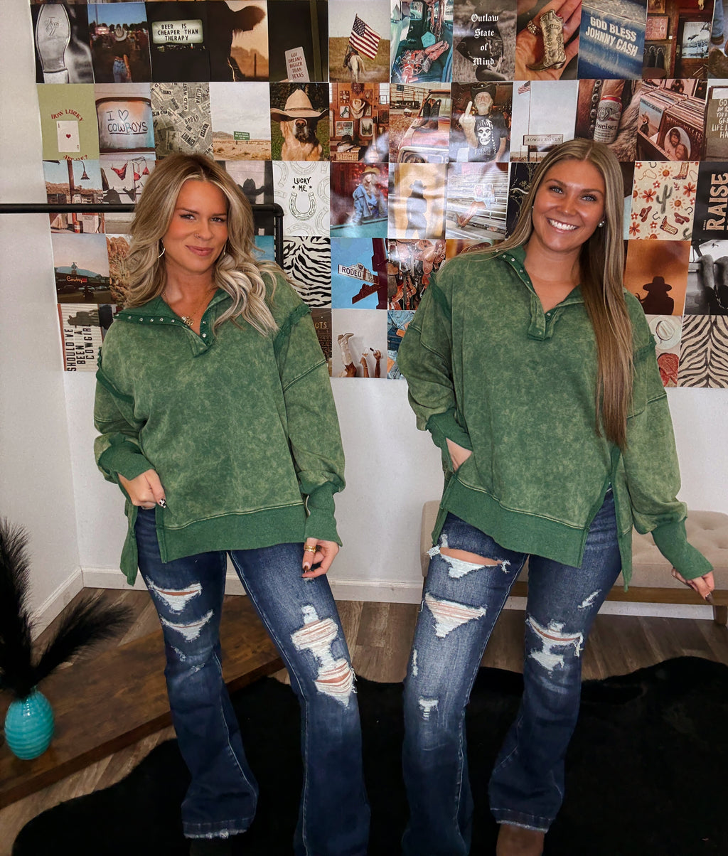 The Brooks Acid Wash Henley