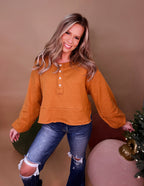 Libby French Terry Top- Camel
