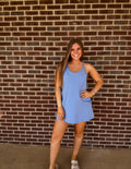 Things To Do Romper Dress- Blue