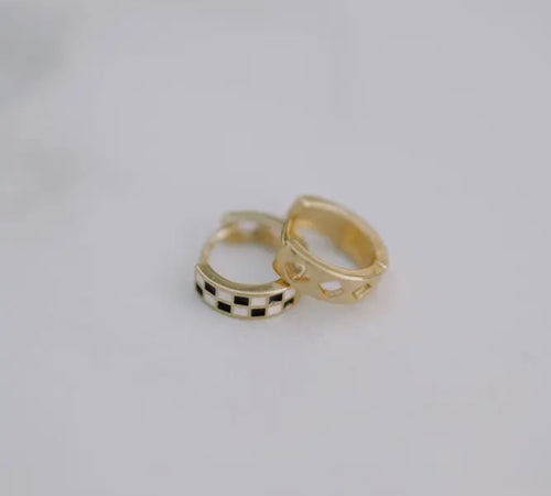 Black & White Checkered Hoops