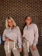 The Loretta Henley- Dark Taupe