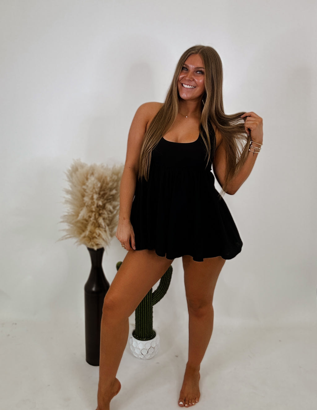 The Cali Romper Dress- Black