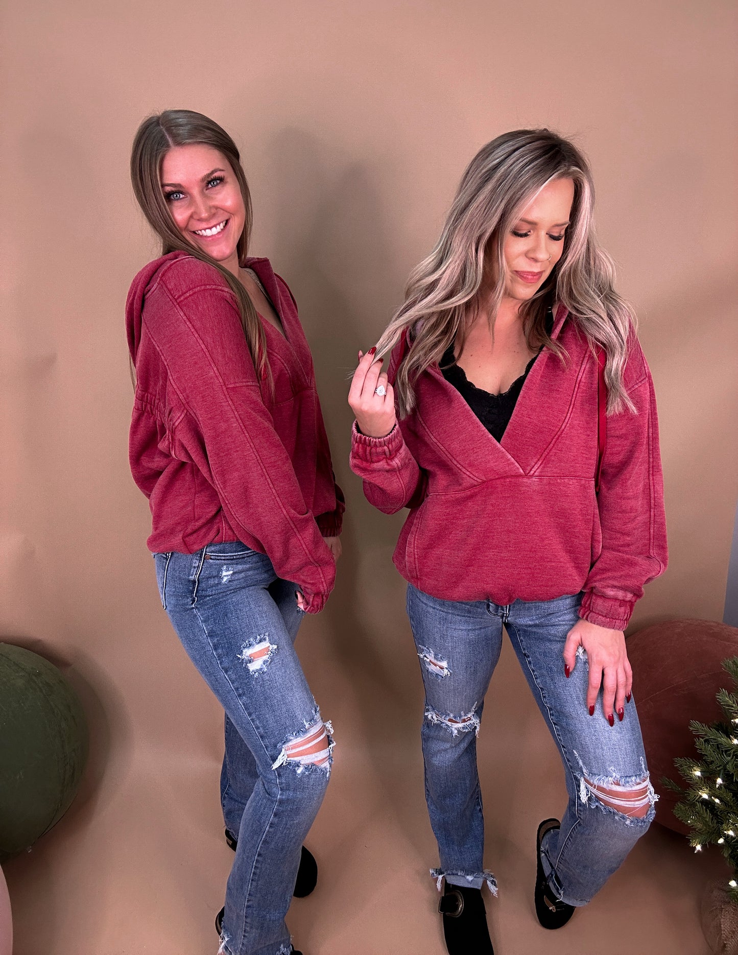 Bestie Girl Hoodie- Burgundy