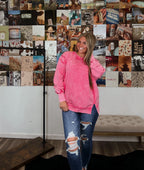 Oversized Girlie Pullover- Fuchsia