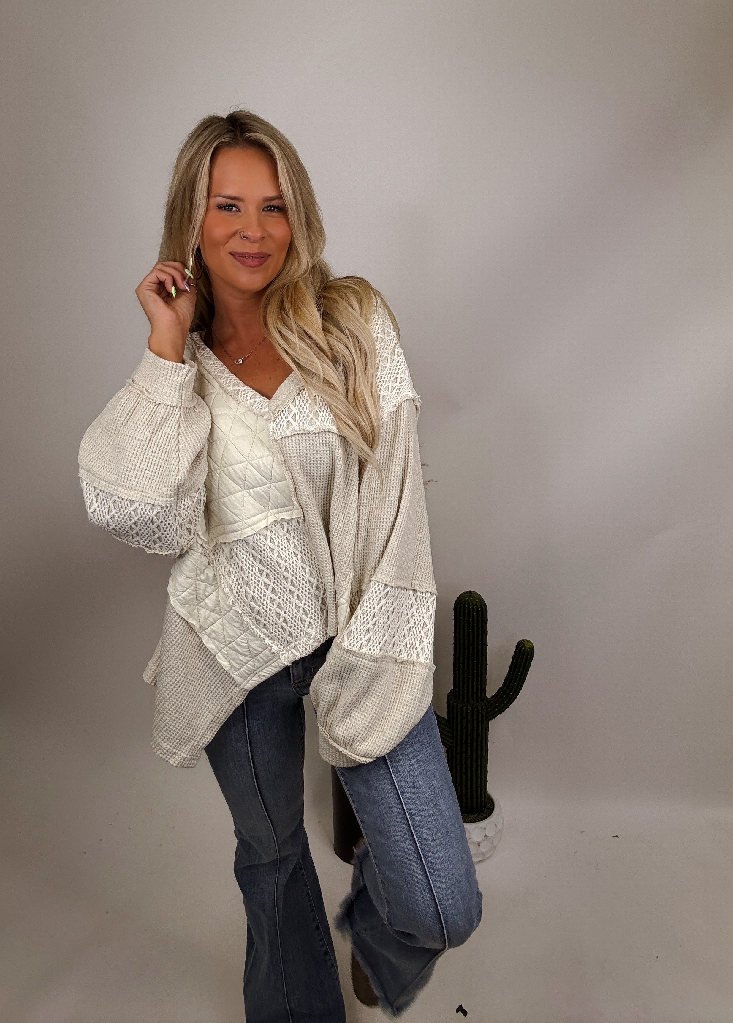 The Lettie Top- Oatmeal
