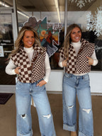 The Two Toned Checkered Puffer Vest