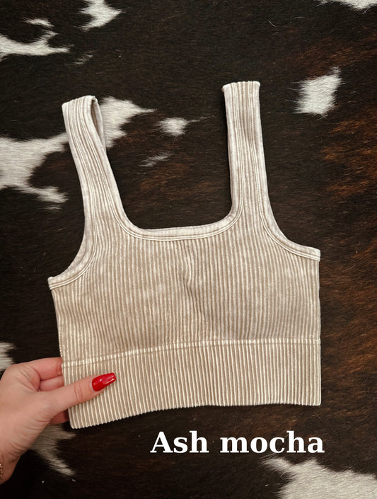 Seamless tank- ash mocha