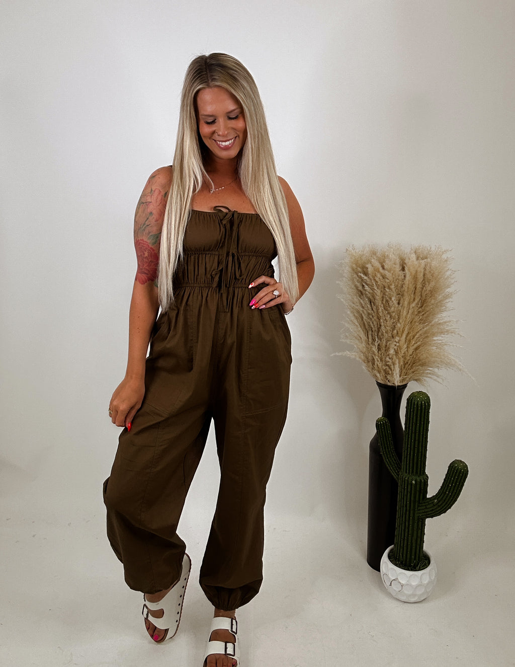 The Gema Jumpsuit- Brown