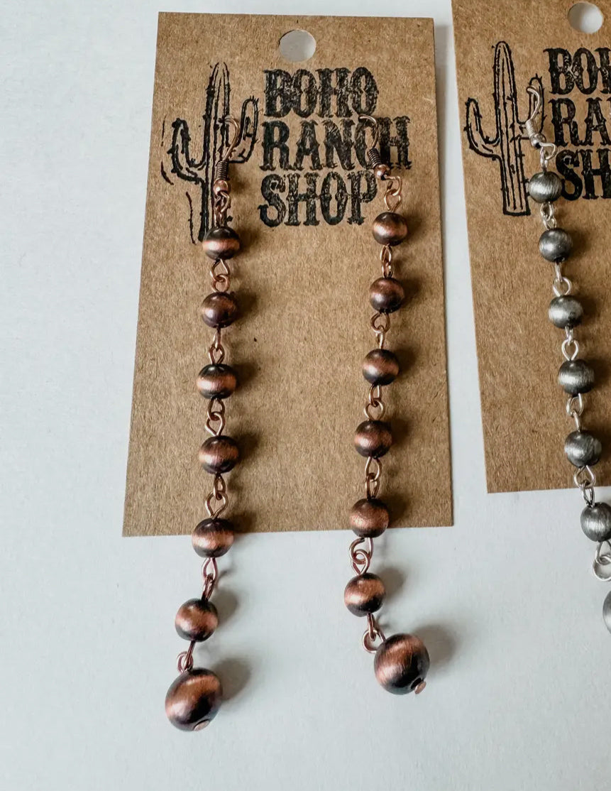 Western Dangle Earrings Navajo Stye Beads