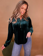 Mia Velvet Top- Emerald