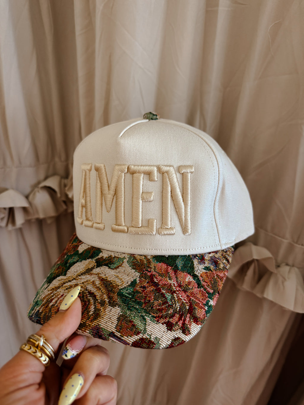 Amen Puff Embroidered Hat