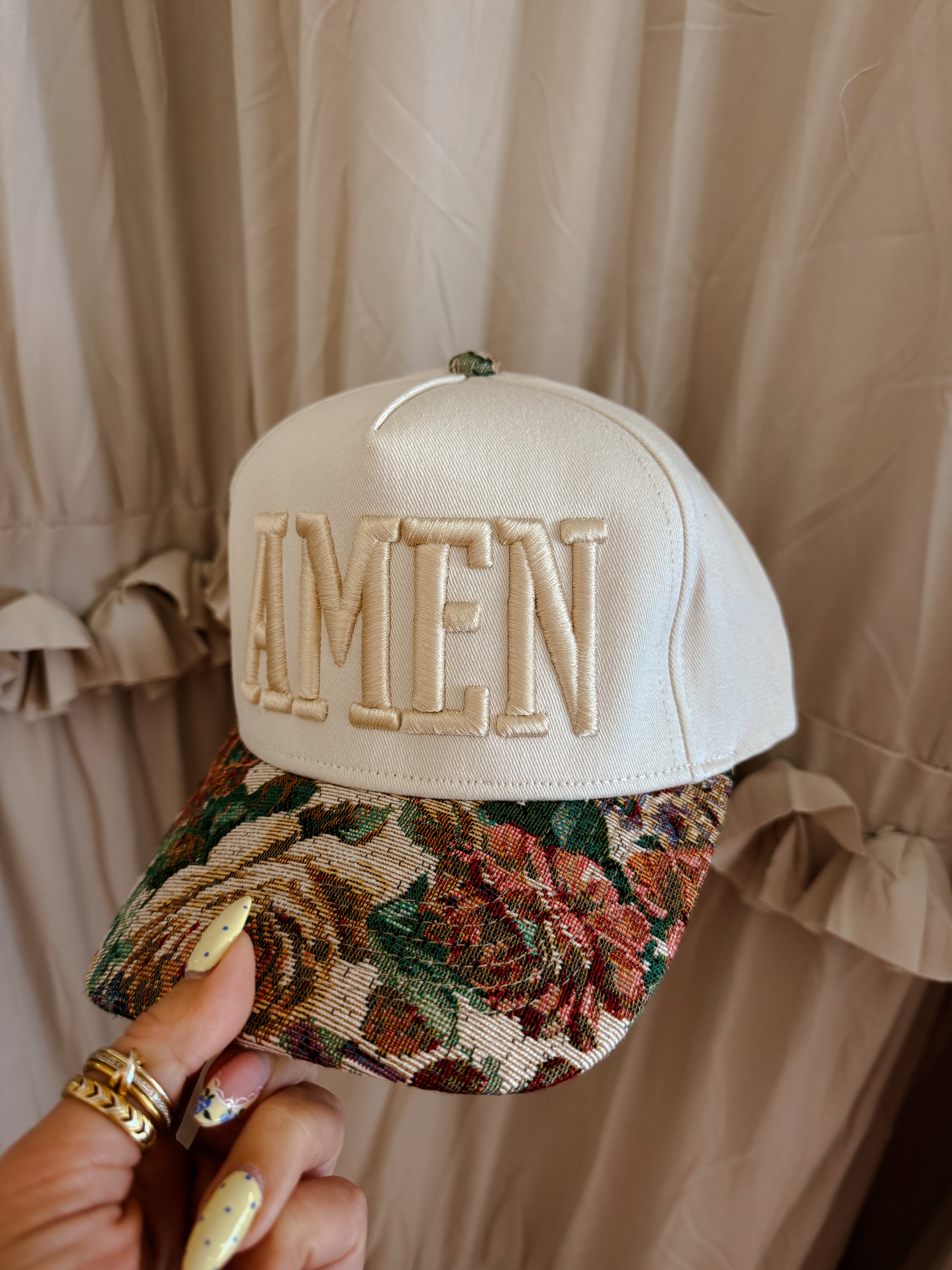 Amen Puff Embroidered Hat