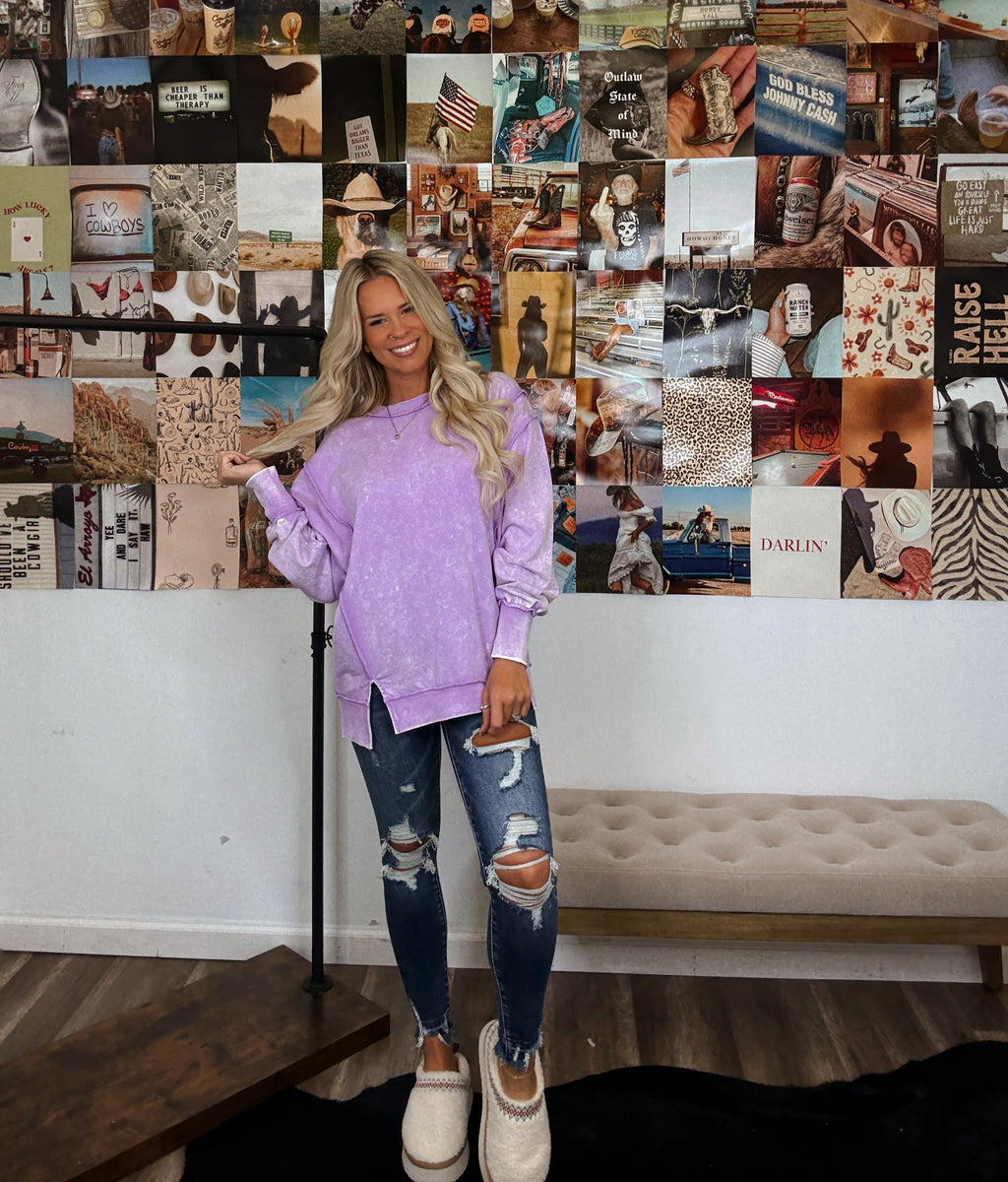 Oversized Girlie Pullover- Lavender
