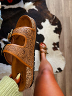 Straight Shooter Sandals- Tan