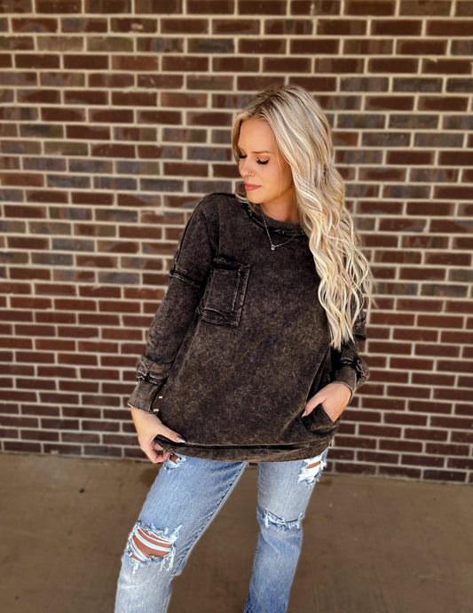 The Carolina oversized pullover- Ash Black