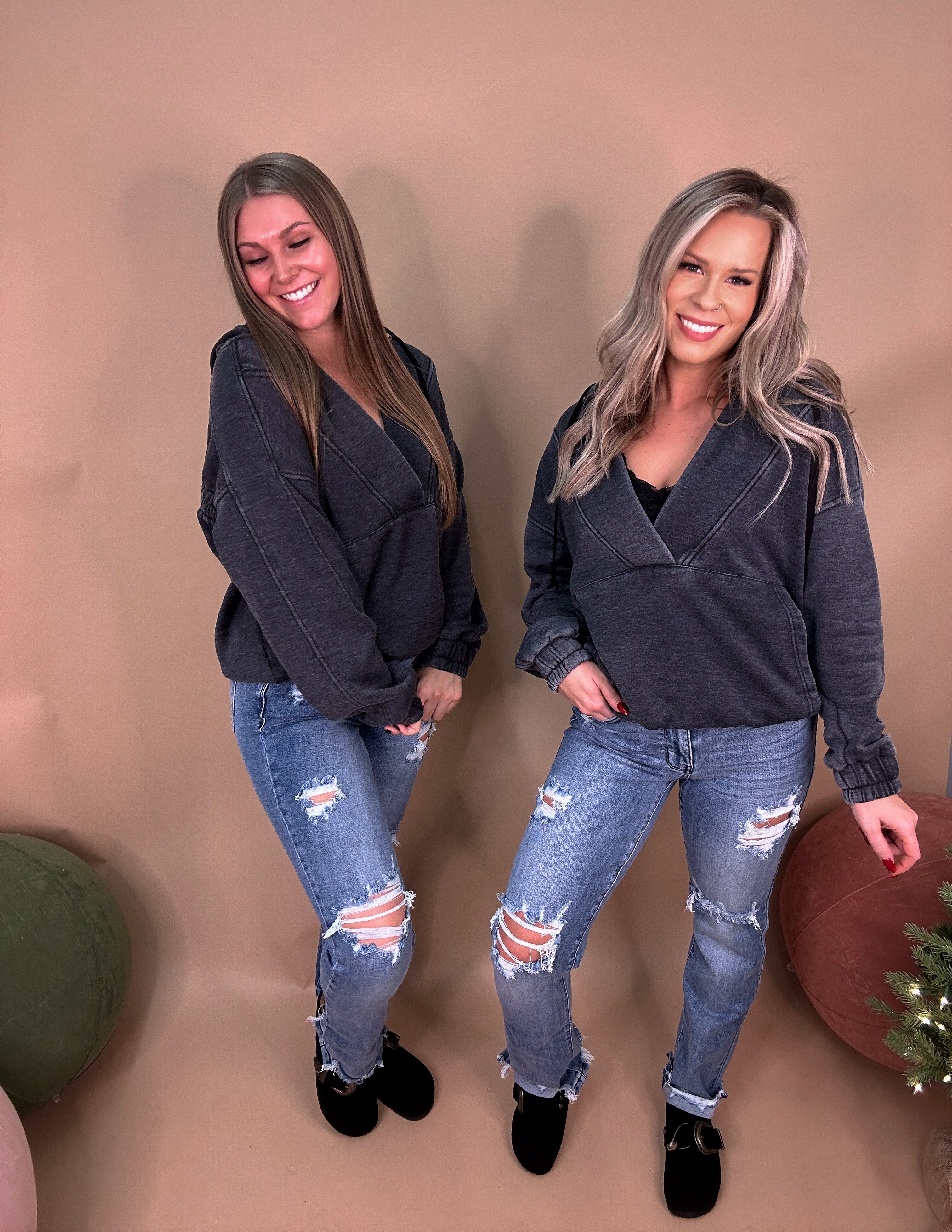 Bestie Girl Hoodie- Charcoal