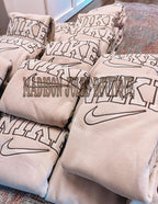 Embroidered Crewneck sand,white or brown- preorder