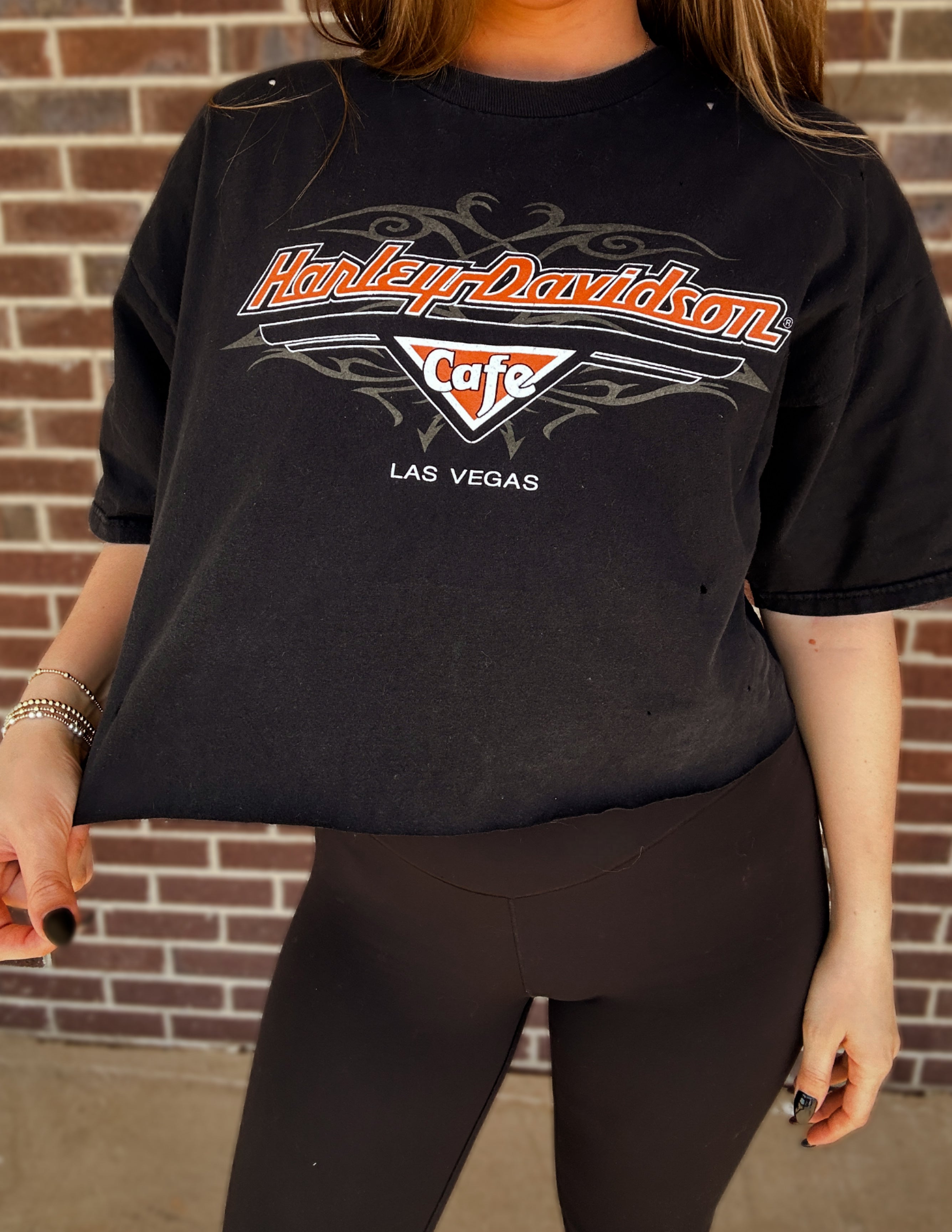 Upcycled Harley Cafe Tee- XL