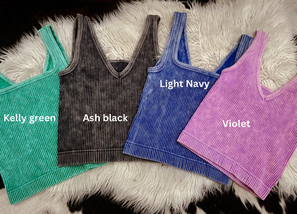 2 way seamless tank- ash black