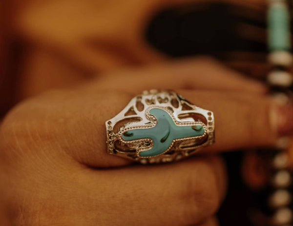 Turquoise Cactus Ring