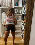 Lane studded leather shorts