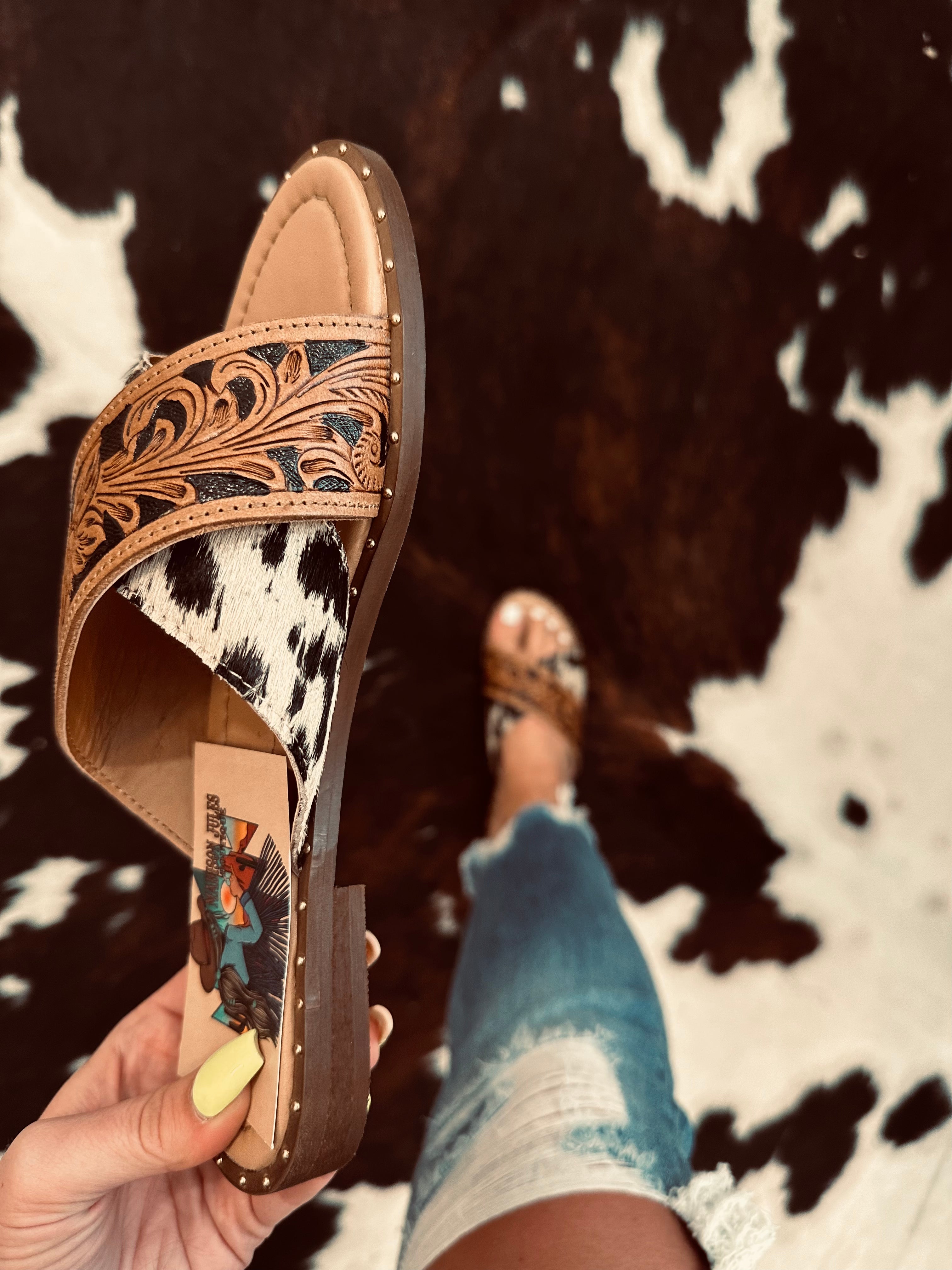 Chappy Western Hand-Tooled Sandals