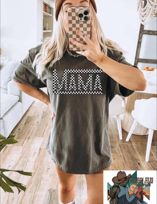 Mama Checkered Tee