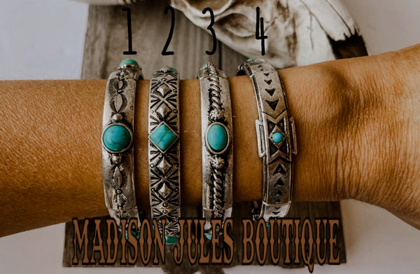 Aztec Boho Metal Bangle