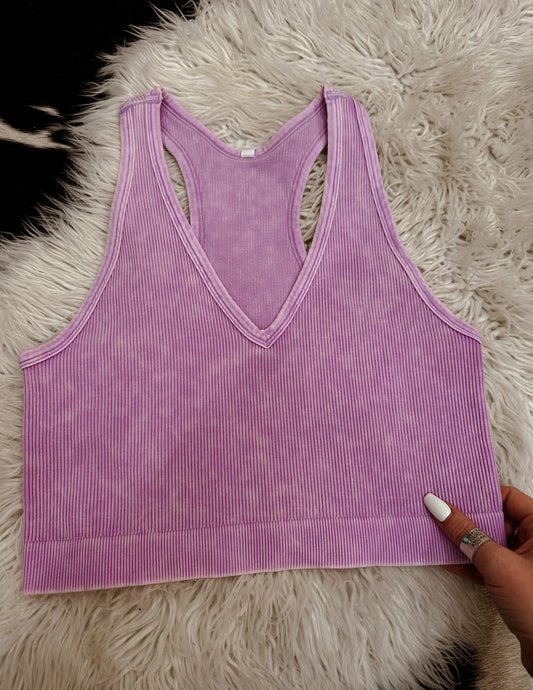 Washed Seamless Racerback Tank