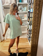 Sage Acid Wash Dress