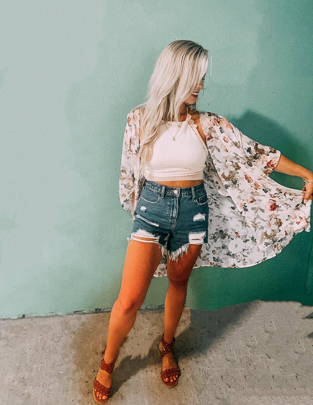 Curvy Floral Kimono