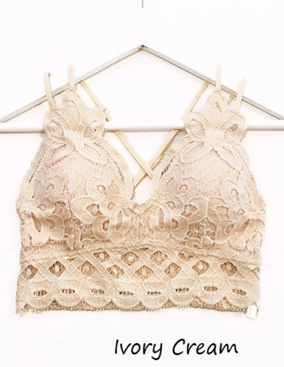 The Emory Lace Bralette In Ivory Cream