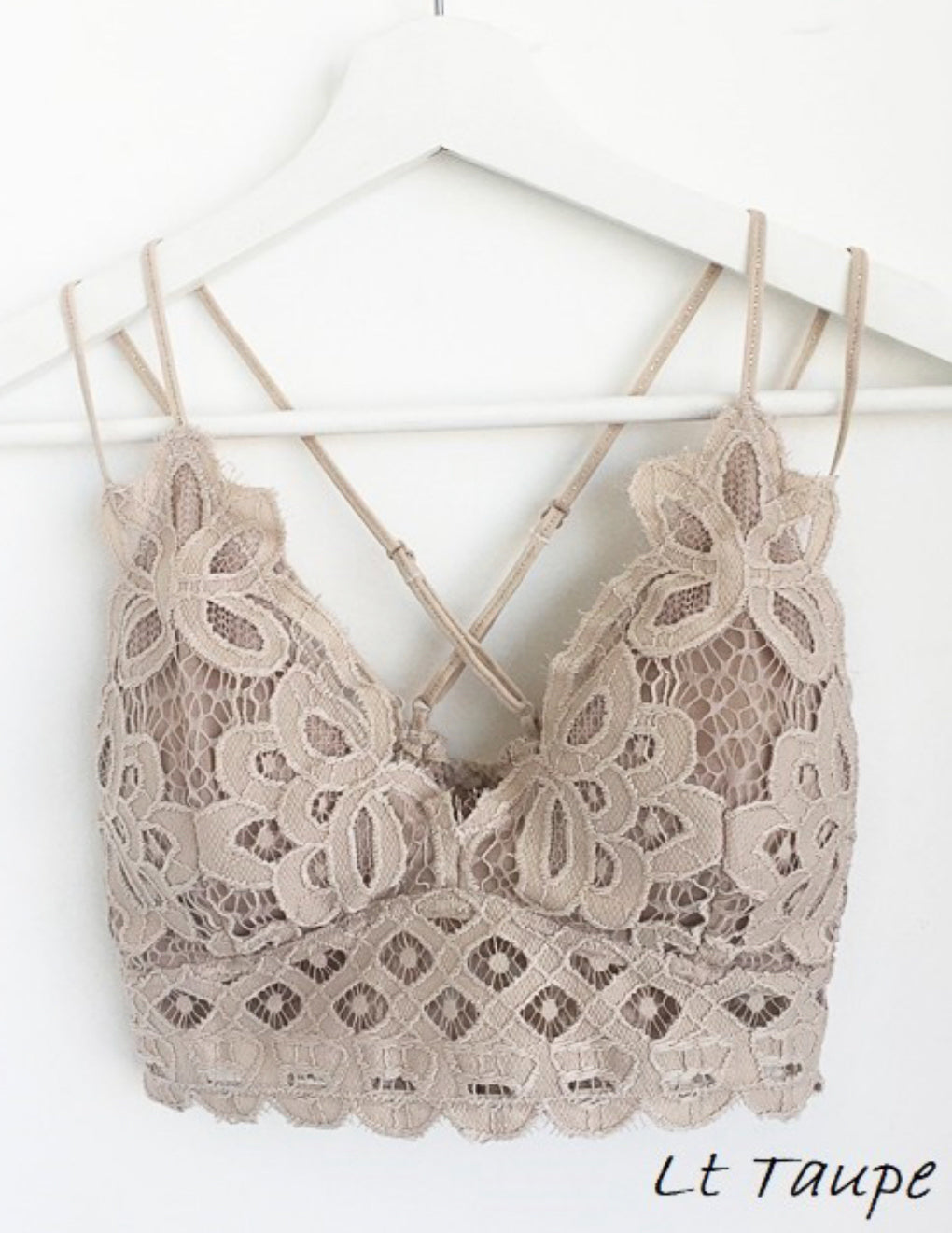 The Emory Lace Bralette in Light Taupe