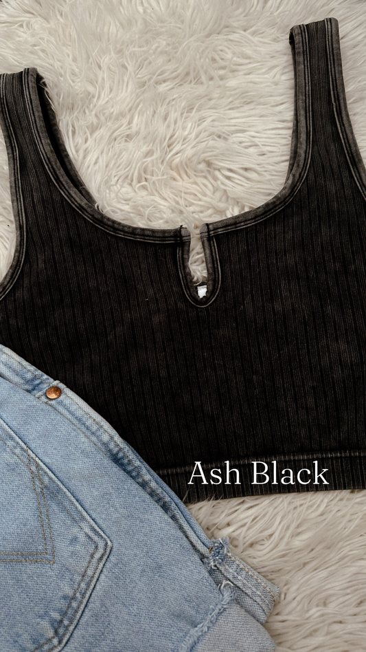 Seamless Tank in Ash Black