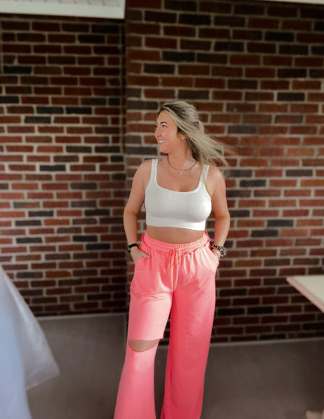 Cami Vintage Distressed Pants Neon Peach