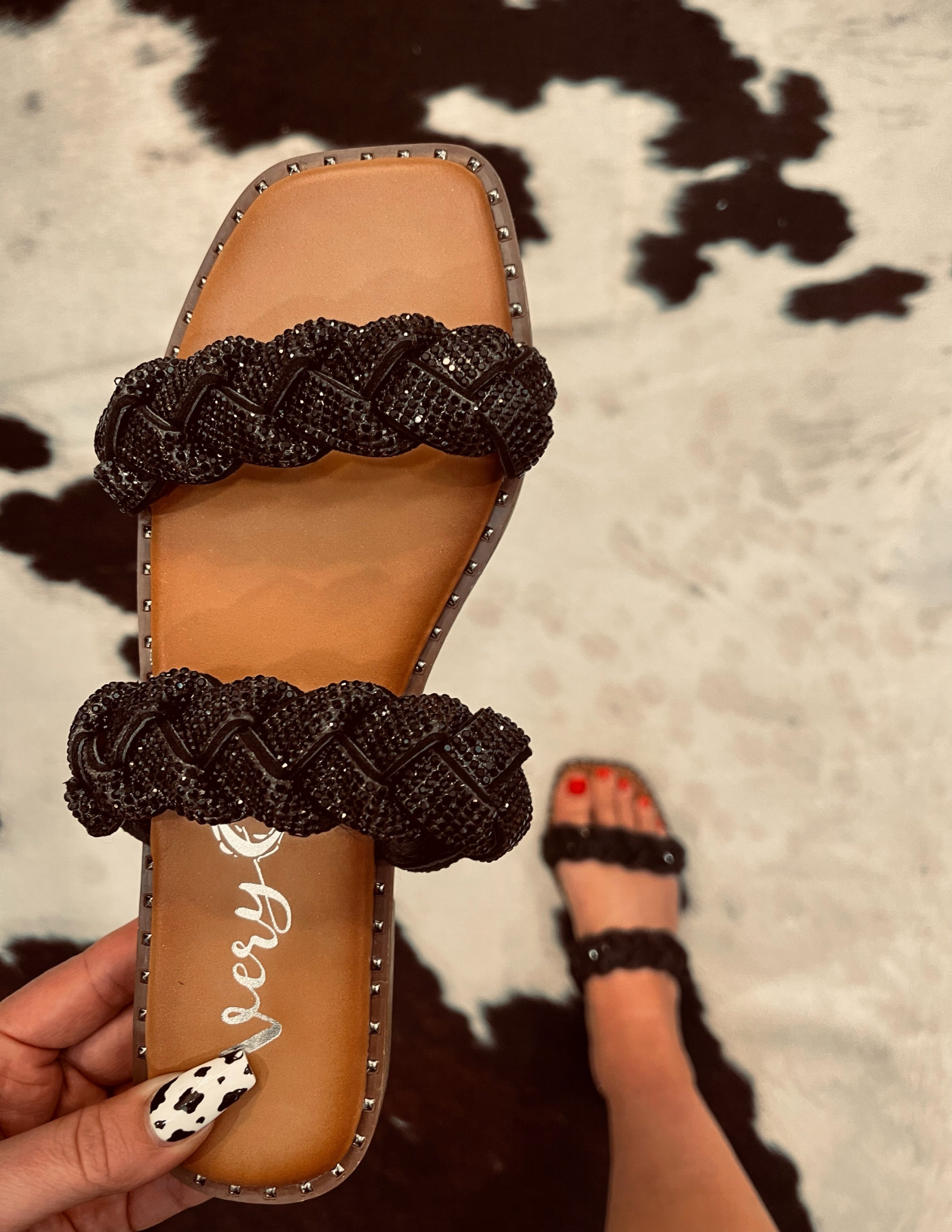 Twisted Rhinestone Sandals