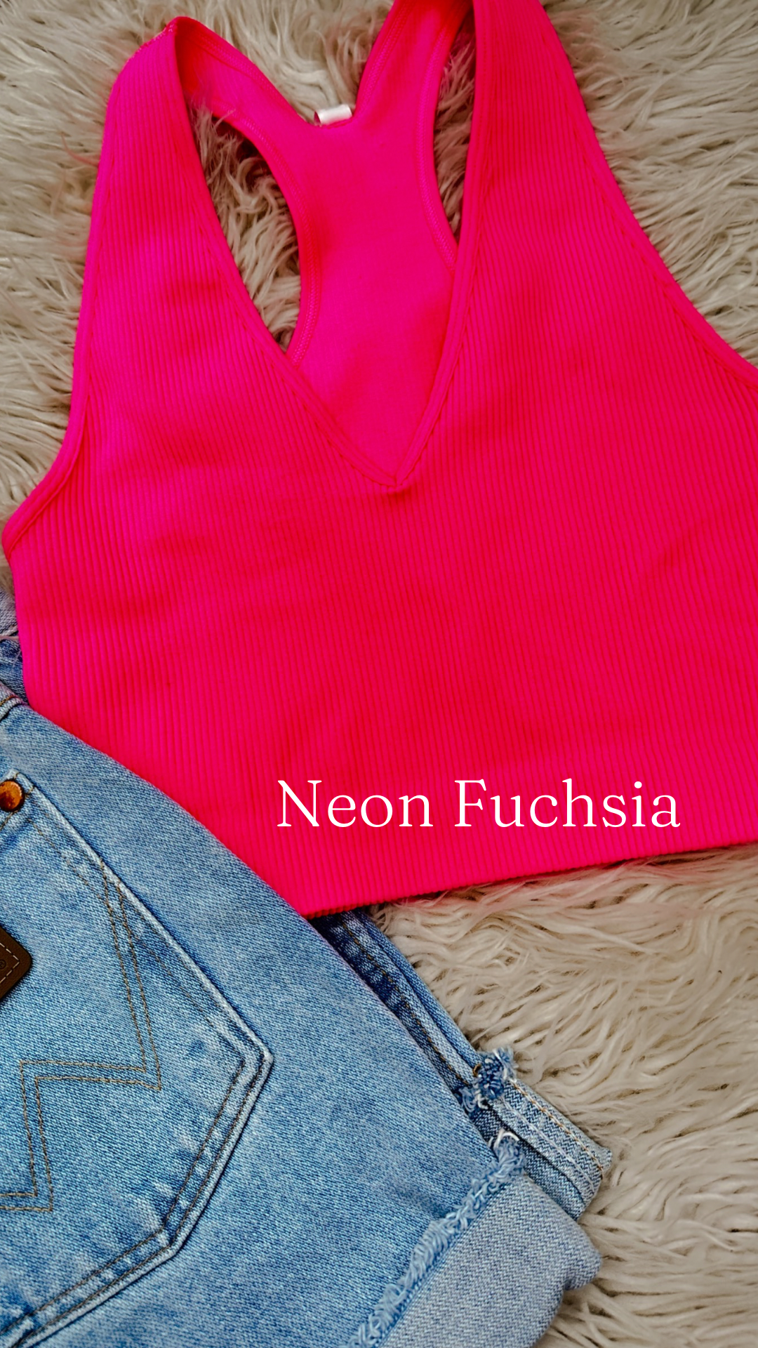 Seamless Tank in Neon  Fuchsia