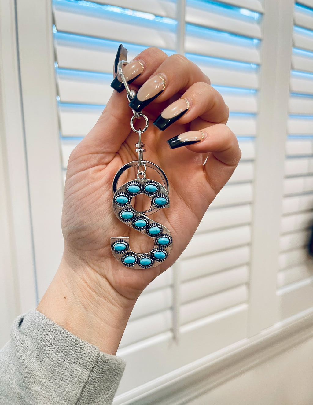 Turquoise Inital Key chain