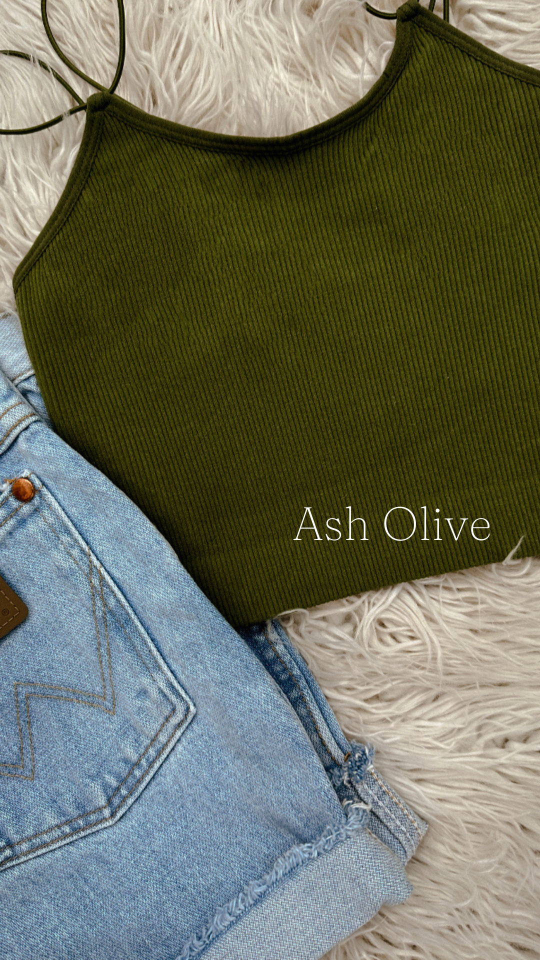 Seamless Tank in Ash Olive