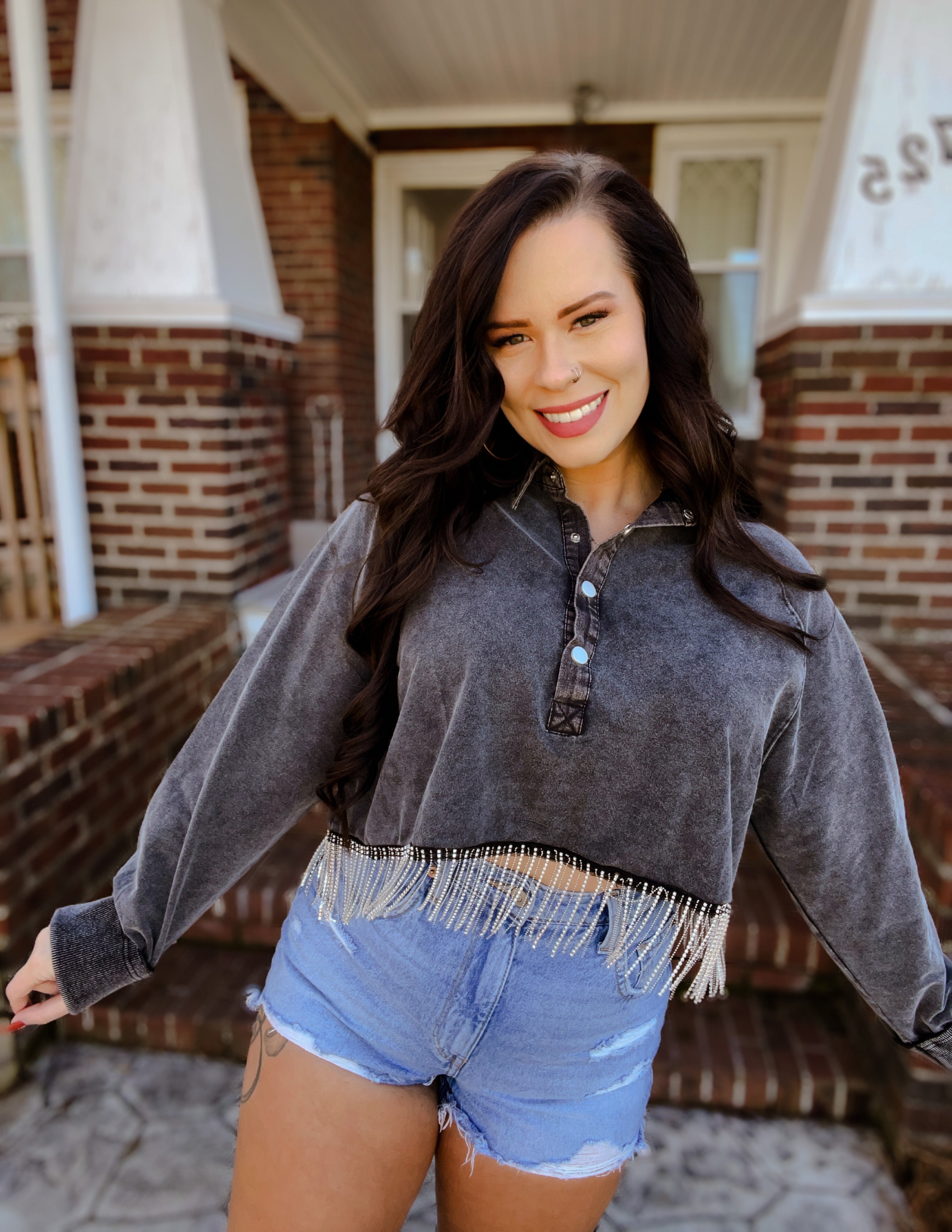Rhinestone Queen Top
